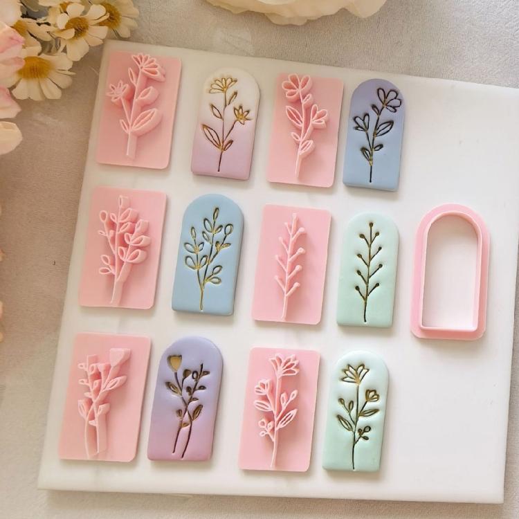 Soft Clay Leaf Mold Set with Nonstick Plastic Texture Handmade Earrings Molds for Effortless Jewelry Making and Crafts