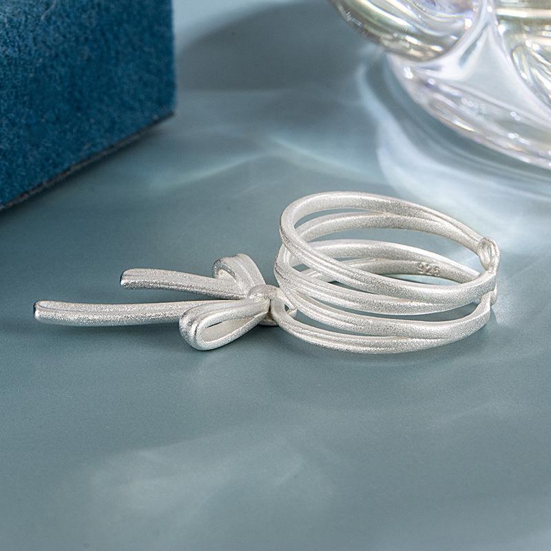 Ballet-Inspired Bow Ribbon Open Ring for Women