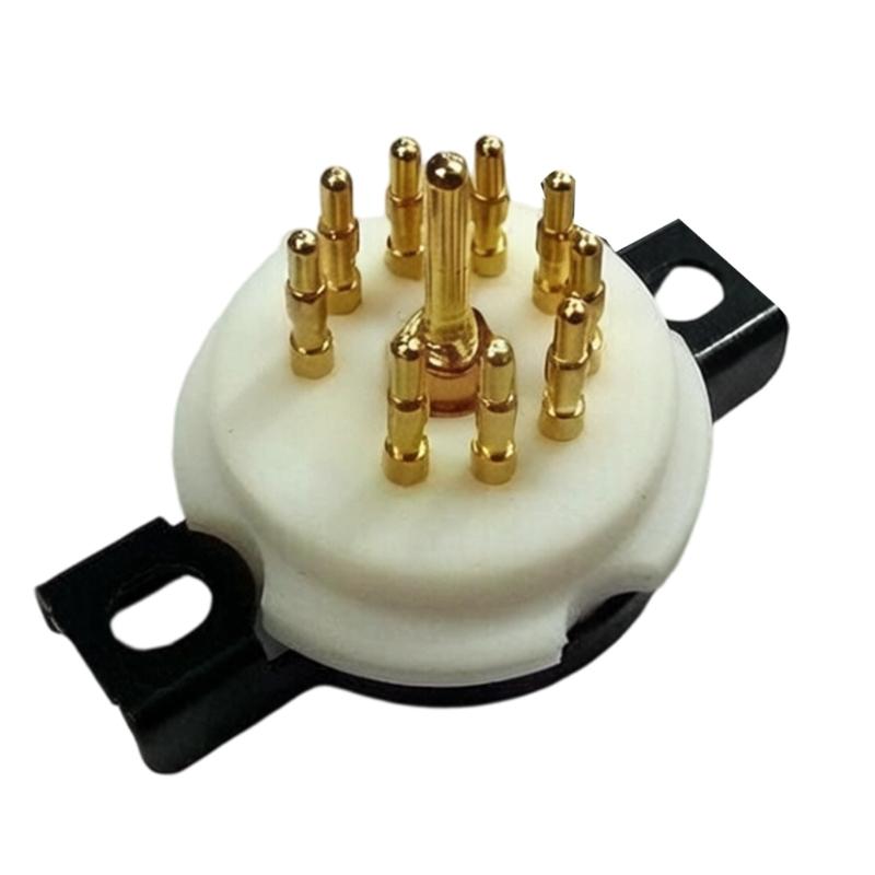 9-Pin Keramikröhrenfassung, ABS-Kupferbasis für die Reparatur von Audiogeräten und DIY-Verstärkerbauprojekte, 1 Stück