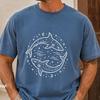 Celestial Shark Shirt, Shark Yin Yang Comfort Colors Tee, Retro Ocean Animal T-Shirt, Coastal Marine Life Tee, Ocean Shark T-Shirt