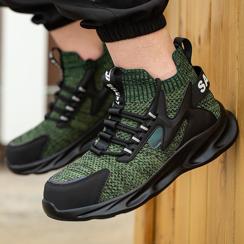 New High Quality Work Safety Shoes Sneakers Ultra-light Soft Bottom Men Breathable Anti-smashing Steel Toe Work Boots For Mens