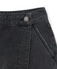 Emelbi Women'S Basic Small Logo Cargo Denim Wrap Skirt Ny (Black)