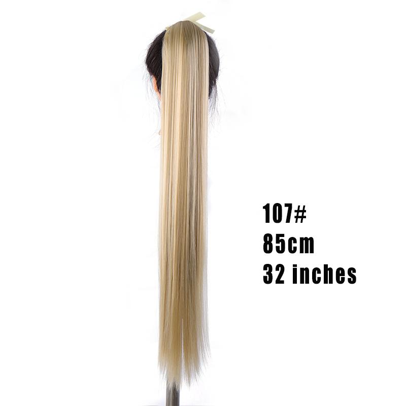 

Супер длинный 80 см конский хвост, длинные прямые волосы, термостойкий синтетический парик LUPU 80CM