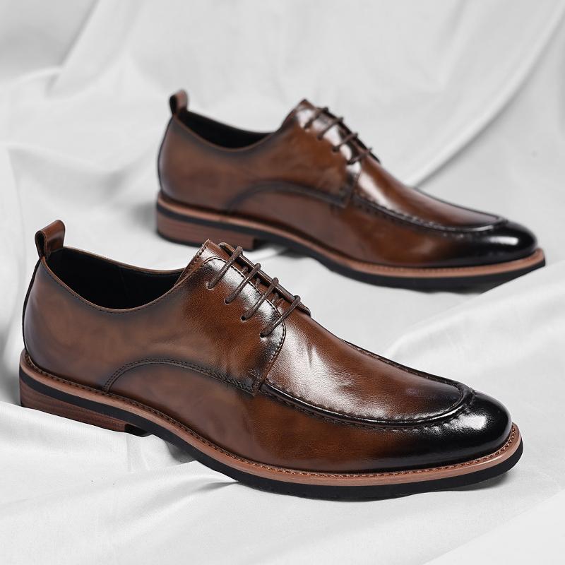 Fashion Handmade Soft Male Oxford Shoes Stylish Casual Business Shoes for Men Leisure Walk Derby Shoes New Arrival Formal Dress Footwear