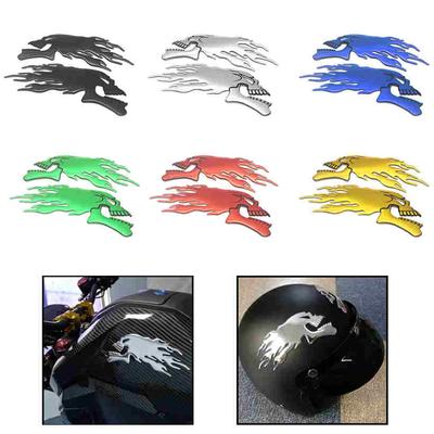 Motorrad Auto Feuer Schädel Aufkleber 3D Emblem Aufkleber Helm Kraftstoff Tank Rahmen Körper Aufkleber