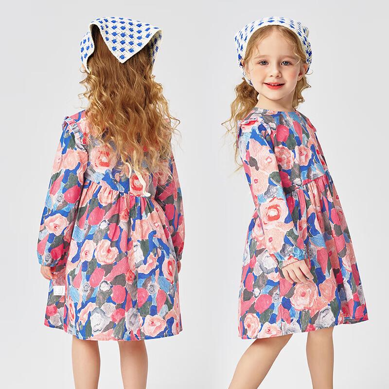 Classic Teddy Girls' Floral Pure Cotton Princess Long Dress