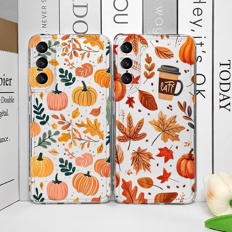 Funny Fall Maple Leaf Pumpkin Mushroom Phone Case for Xiaomi Redmi Note 14 Pro Plus 13 12 11 10 PRO 15C 14C 13C Clear Soft Cover