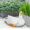 Resin Duck Ornament Innovative Fun Simulation Vivid Landscaping White Duck Statue For Garden Yard Outdoor Home