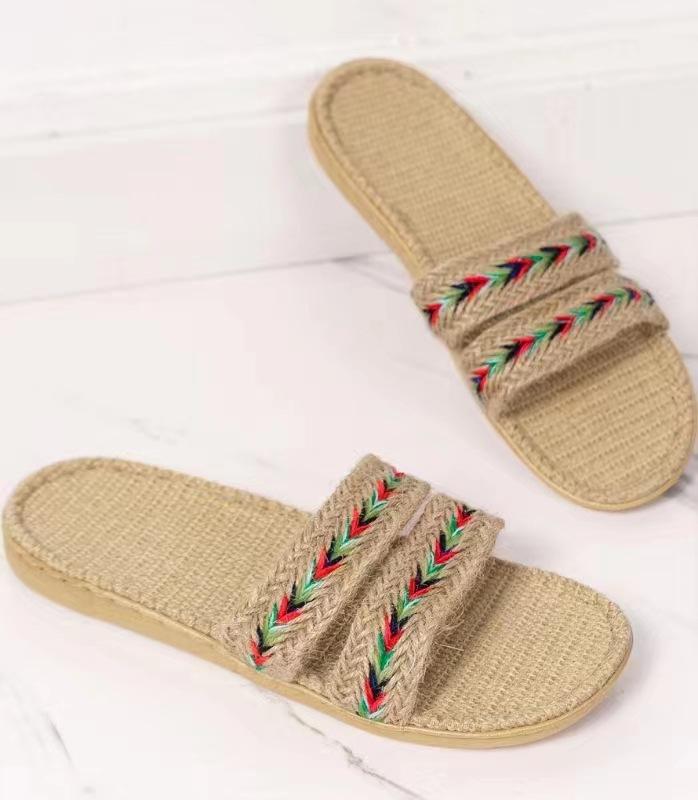 

Женские льняные тапочки на плоской подошве с дышащей подошвой в стиле ретро 40 коричневый