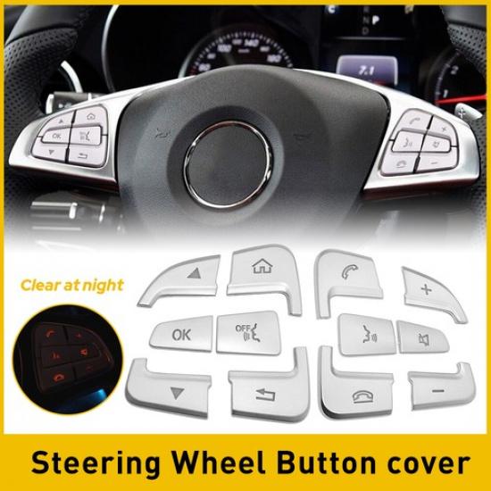 Steering Wheel Button Silver Trim For Mercedes Benz GLC C Class W205 2015-18 EOA