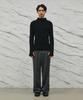 SIGNATURE Wool-Like No-Tuck Wide-Fit Slacks [Gray]