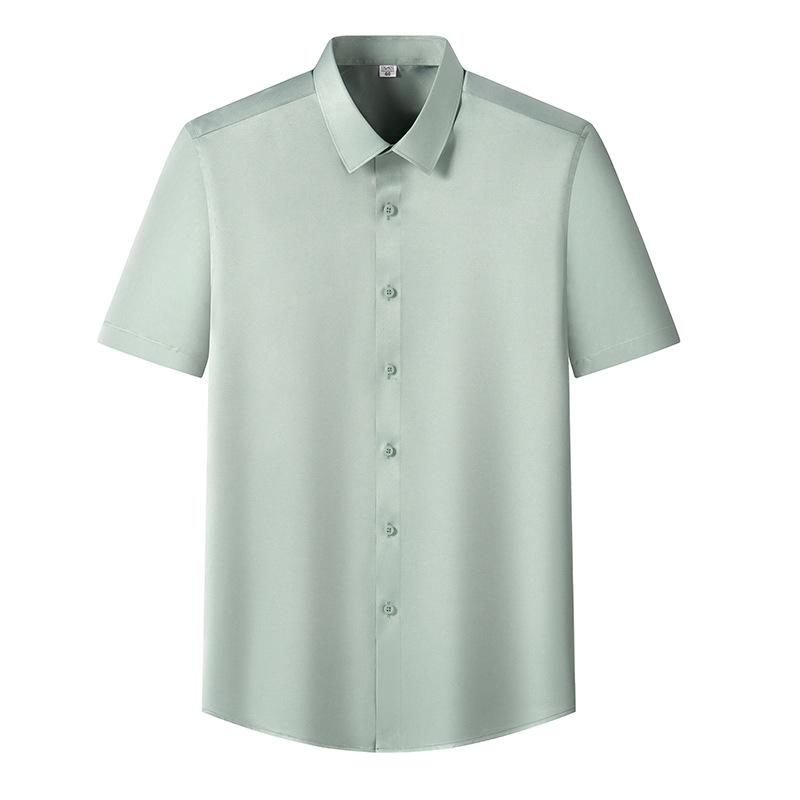 6XL Men's Short Sleeve Shirt Summer New Style Ice Silk Ice Feeling High Quality Large Size No Iron Business and Leisure