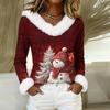 Long Sleeve Shirts For Women Cute Tops Christmas Prints Tees Blouses Casual Plus Size Basic Tops Pullover