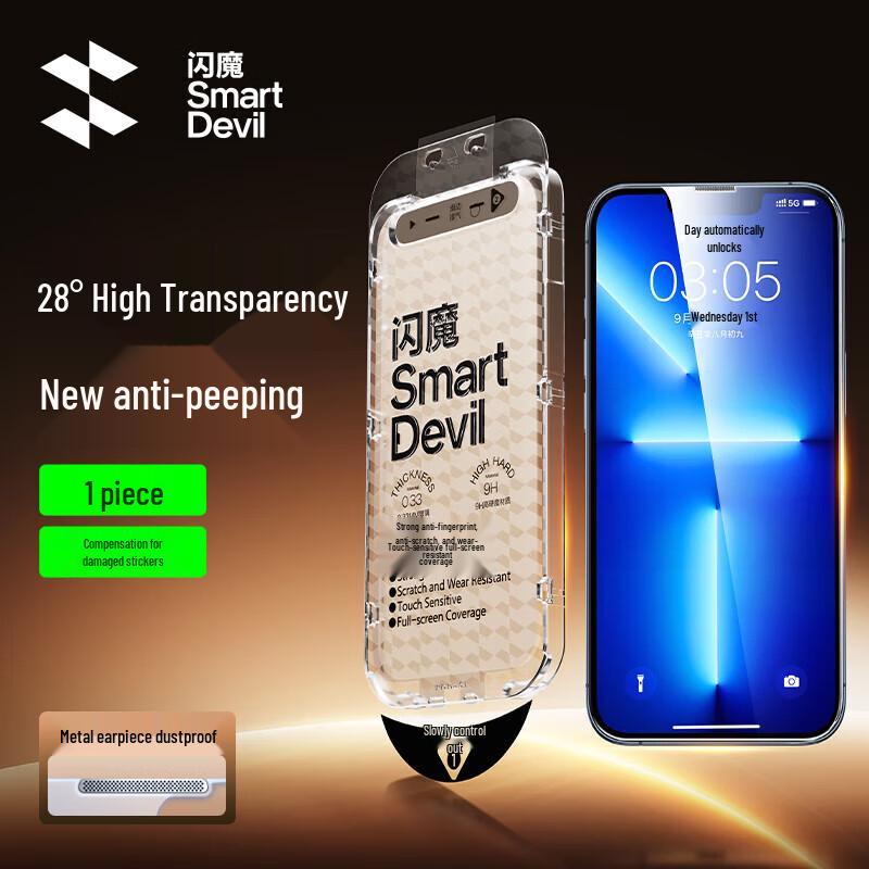 ShineMore Anti-Peep Tempered Glass Screen Protector for iPhone