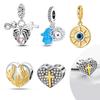 Plated 925 Silver Youth Love Cross Charms Fit 925 Charms Bracelet Beads Jewelry Gifts for Women