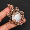Artisan Copper Wire Wrapped Pendant Rainbow Moonstone Gemstone Unique Anniversary or Birthday Gift for Her