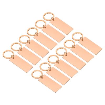 [PATIKIL] 12 Pieces Metal Stamping Blanks, Metal Keychain Blanks, Rectangular Stamp Tag Blanks, Stainless Steel DIY Name Tags, Laser Engraving