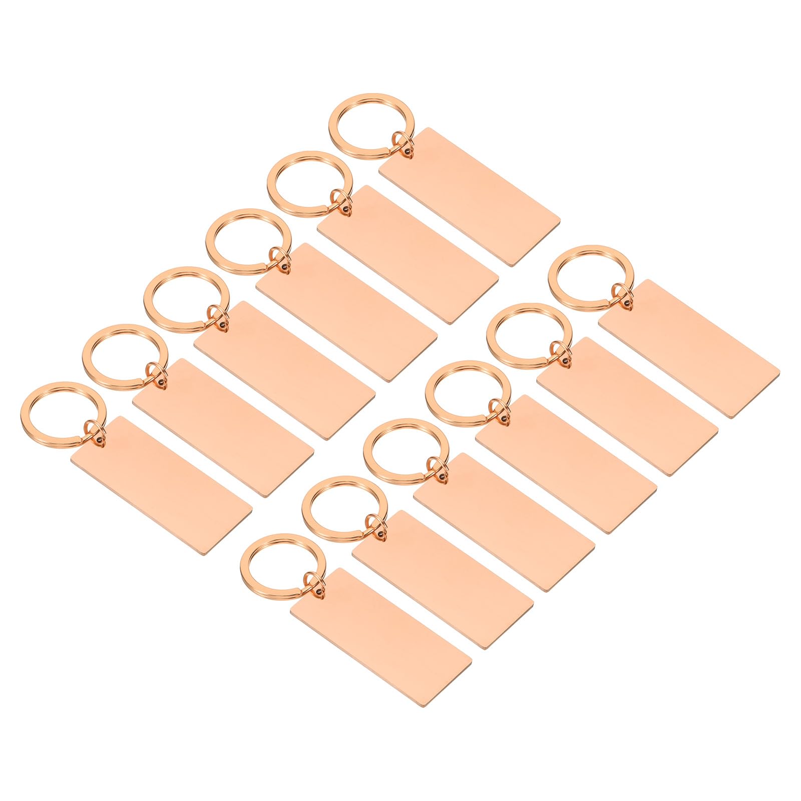 

[PATIKIL] 12 Pieces Metal Stamping Blanks, Metal Keychain Blanks, Rectangular Stamp Tag Blanks, Stainless Steel DIY Name Tags, Laser Engraving