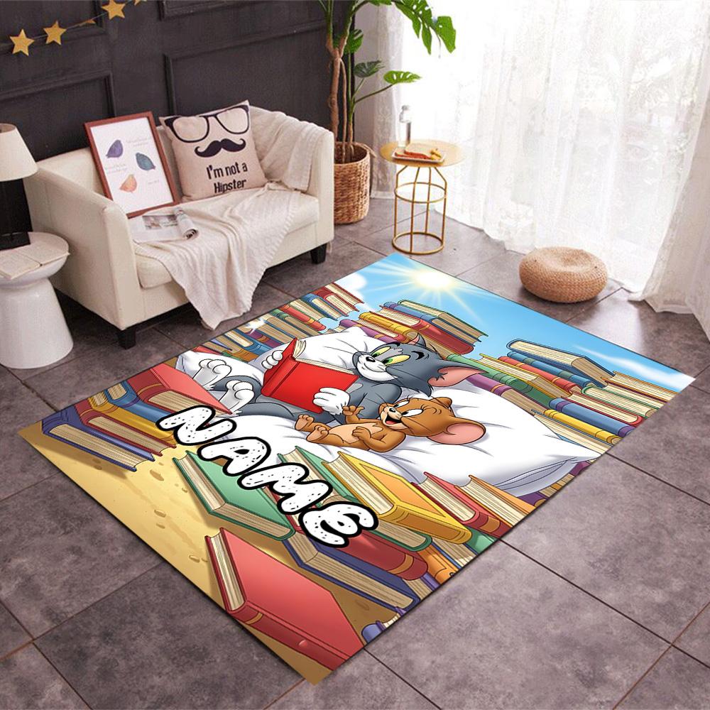 Looney Tweety Clouds Customize Your Name Area Rug Suitable for Game Room Outdoor Kitchen Balcony Anti-slip Rug Decorate Offices Wedding Party Gift