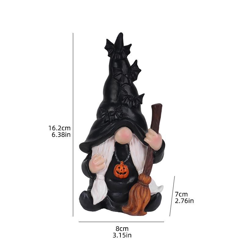 Halloween Resin Gnome Wizard Fairy Figurine for Home Bedroom Living Room Holiday Decoration