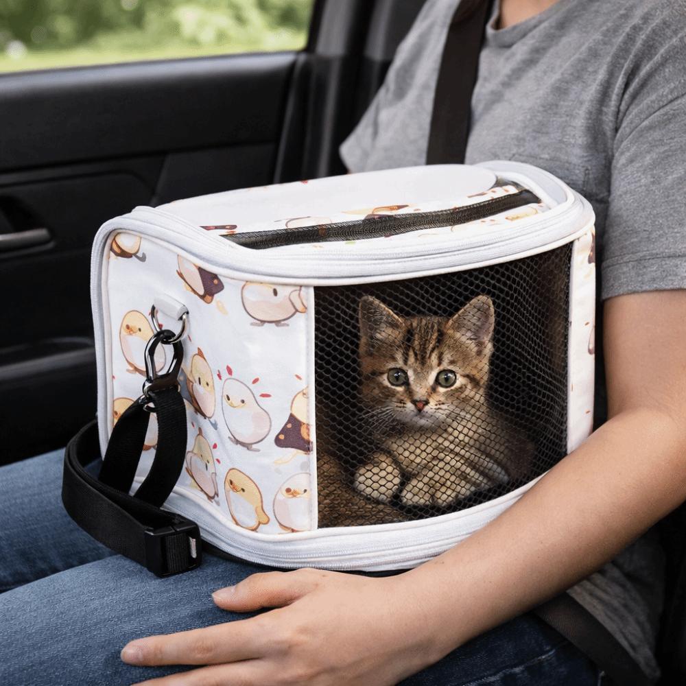 Large Space Parrot Outdoor Bag Breathable Cartoon Pattern Bird Carry Bag Adjustable Straps Pet Transfer Cage Vet Visit