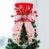 Reusable Foldable Christmas Tree Topper Hat with Festive Bow and Candy Design