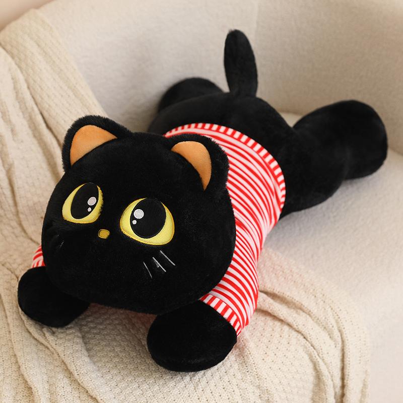 70cm Cute White/Black/Yellow Cat Plush Toy Doll Cuddly Pillow Cushion Ins Big Eyes Cat Plush Toy Doll for Boy Girl Brithday Gift