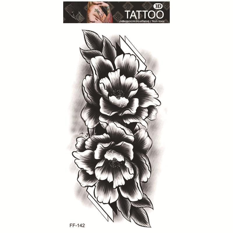 Yuanhua Waterproof Wolf Head Totem & Arabic Text Tattoo Stickers