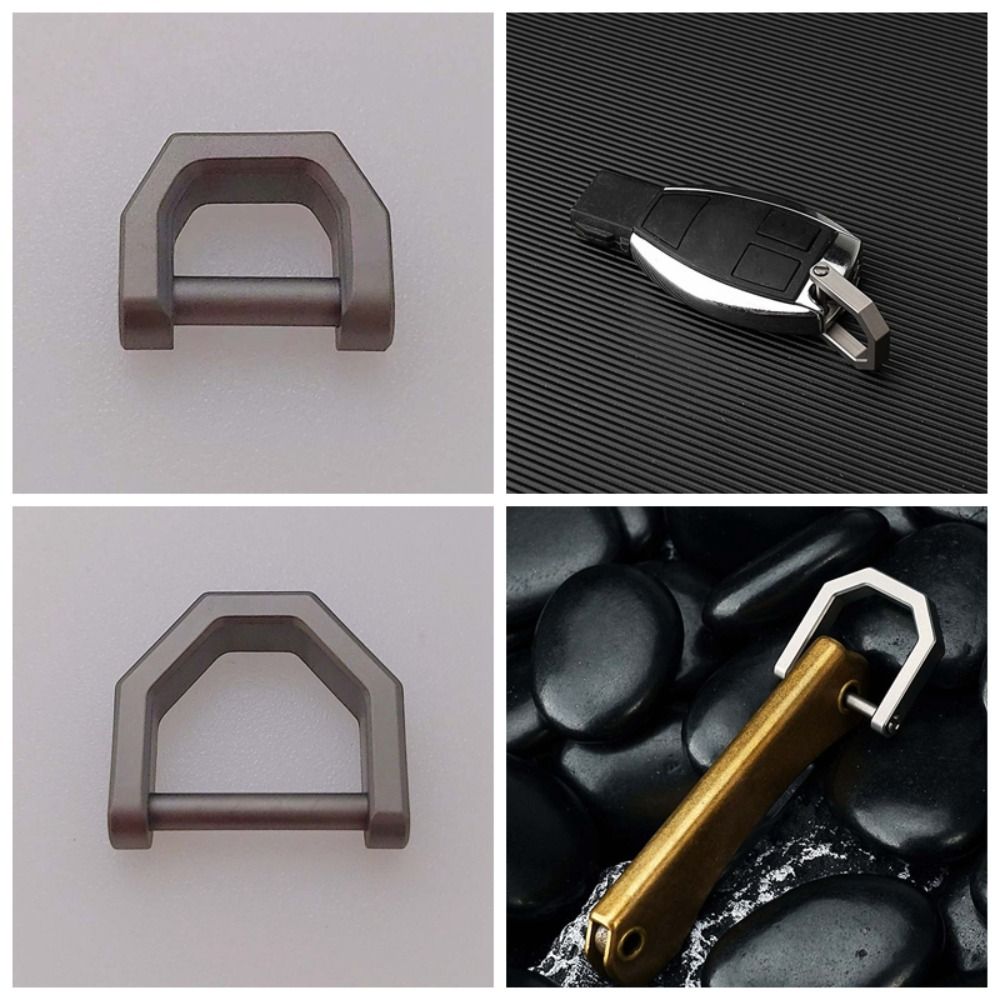 Anti-lost Titanium Zinc Zinc Alloy Key Chain Polyester Mini Buckle Thickened D-shaped Key Ring Women