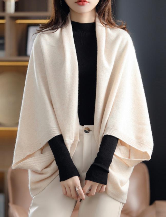 

Кардиган-шаль великого розміру 2025 осінь: Жіноче тепле зимове пончо-шарф із захистом від сонця One size fits 45-85 kg