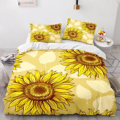 Digital Printing Three-Piece Sunflower Quilt Cover Size Quilt Cover 3D