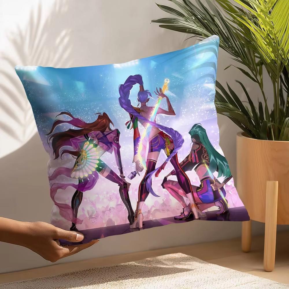 K-kpop D-Demon H-Hunters Pillow Covers Cushion Cover Cartoon Double-sided Print Square Pillow Living Room Decoration Pillowcase