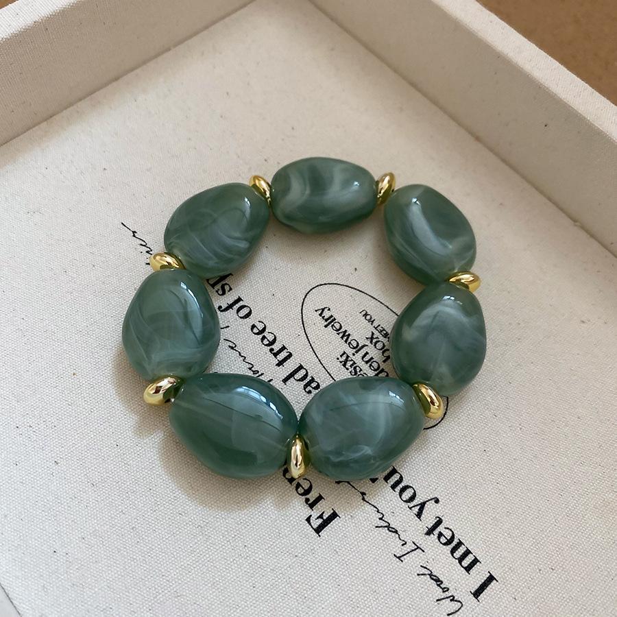 Bohomia Irregular Acrylic Oval Elastic Beaded Strand Bracelets for Women Vintage Leisure Bracelet Fashion Jewelry Gifts