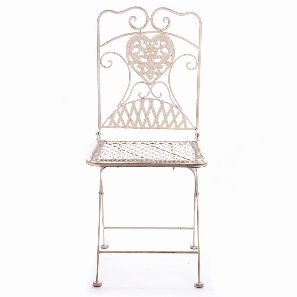 Elegant Shabby Chic Garden Chair in Ecru