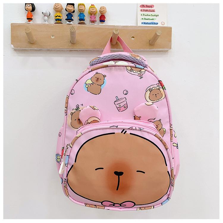 Capybara Printed Backpack Children Cartoon Schoolbag Outdoor Leisure Bag Storage
