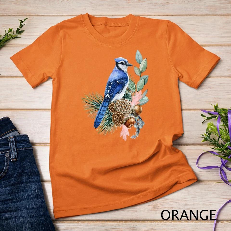 Blue Jay Bird Funny Cute Birds Animal Lover Graphic Unisex T-shirt 8 2XL