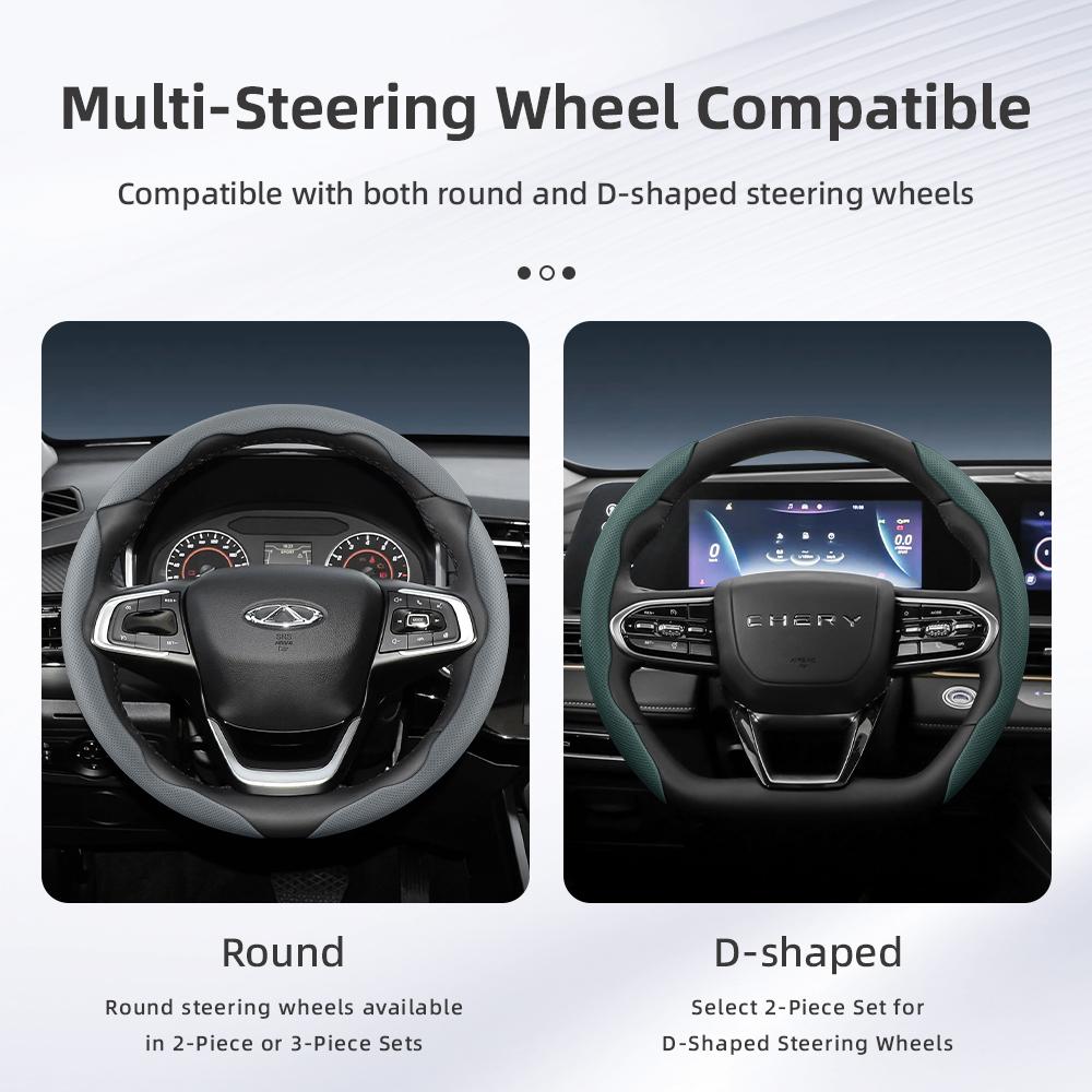Suitable for Chery Breathable Holes Leather Steering Wheel Cover Segmented Quick Release Design Non-Slip Durable Tiggo2 4 7 8 9 Tiggo 8Pro 2Pro 7Proma