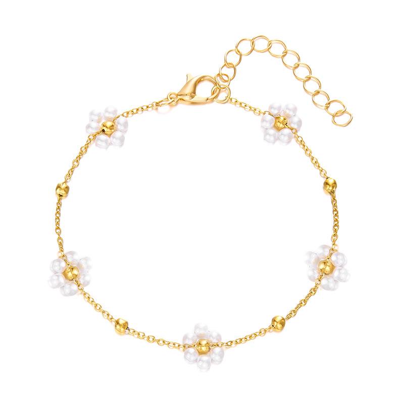 European American High-End Heart Flower Beaded Necklace & Girlish Flower Choker Set