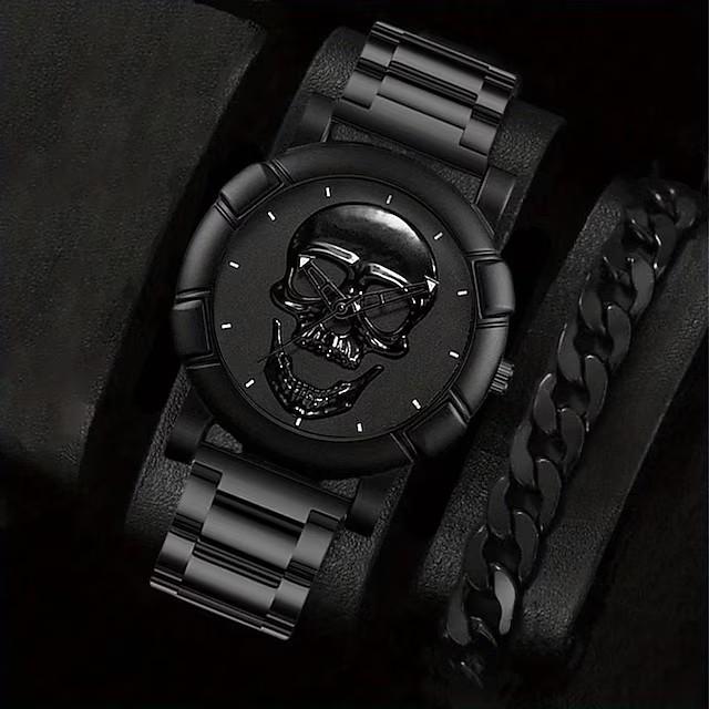 Men's 3-Piece Business Gift Set: Watch, Bracelet, and Necklace for Holidays or Birthdays