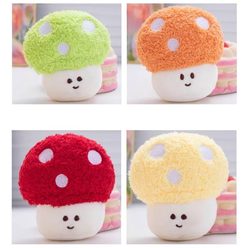 Cute Colorful Dopamine Mushroom Plush Doll Adorable Vegetable Stuffed Toy For Kids And Girls