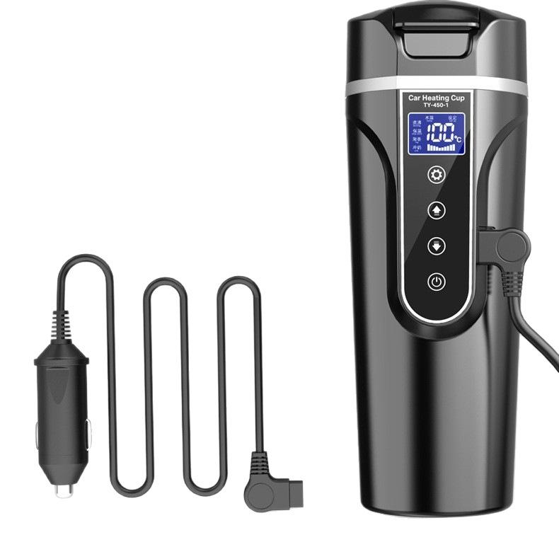 Portable Car Electric Thermos Kettle - 12/24V Heating Cup