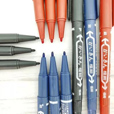 2Pcs/set Thin Pen Tip Tattoo Skin Marker Pen Black/Red/Blue Ink Dual-Tip Tattoo Makeup Pen  Writing