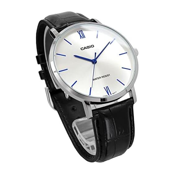 [Casio] CASIO Quartz Men's Watch MTP-VT01L-7B1 Silver X Black Leather Band Overseas Model [Parallel Import]