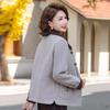 Mid-Aged Women's Plush Lined Winter Wool Blend Coat