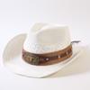 Beliebter europäischer und amerikanischer klassischer Strohgeflecht Western-Cowboyhut für Herren und Damen Outdoor-Mode OL-Stil Geflochtener Zylinder