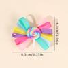 2Pcs Trendy Lollipop Hair Clip Sweet Rainbow Candy Ribbon Hairpin Cute Popular Bow Barrette For Girls Kids Headdress Accessories