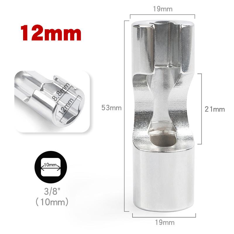 Diesel Injector Fuel Line Socket Wrench 10Mm-19Mm Open Oil Pipe Removal Sleeve Union Nut Socket Adapter Hand Tool