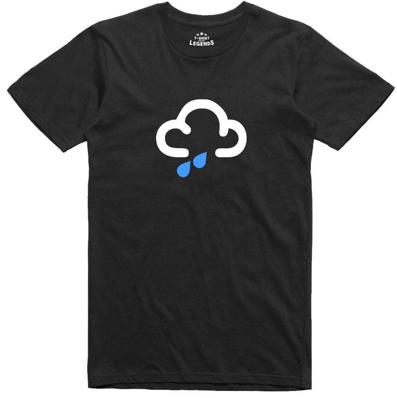 Weather Symbol Unisex T-Shirt Lightning Sunny Snow Rain Sun Print Multi Choice L