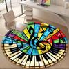1 szt. Okrągły dywanik biurowy z nutami muzycznymi, Mata odpowiednia do biura, Pod krzesła biurowe, Sypialni, Salonu, Wystroju domu, Wystroju pokoju