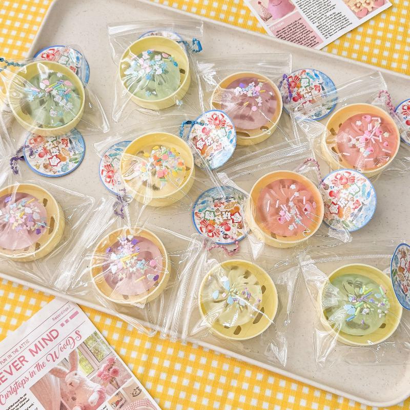 Steamed Bun Squishy Toys Set for Anxiety Relief Slow Rising Mini Squeezable Steamer Gift for Kids